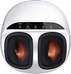 RENPHO Foot Massager Machine with Heat, Shiatsu Massager Deep Kneading, Air Compression - Panel Control (White)